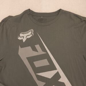Fox Casual Crew Neck Graphic Long Sleeve T Shirt Mens Size Large L Gray